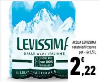Conad ACQUA LEVISSIMA naturale/frizzante pet - 6x1,5 L offerta