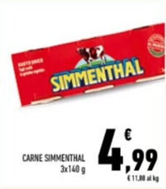 Conad CARNE SIMMENTHAL 3x140 g offerta