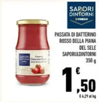 Conad PASSATA DI DATTERINO ROSSO DELLA PIANA DEL SELE SAPORI&DINTORNI 350 g offerta