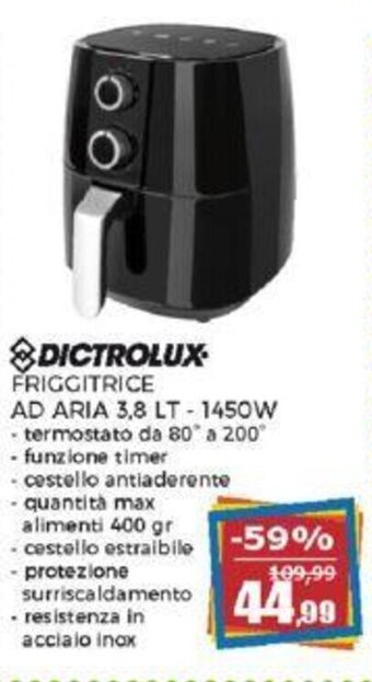 Happy Casa DICTROLUX FRIGGITRICE AD ARIA 3,8 LT - 1450W offerta