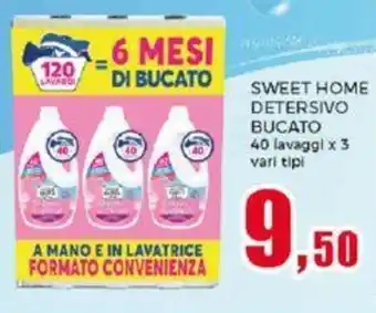 SWEET HOME DETERSIVO BUCATO 40 lavaggi x 3 vari tipi