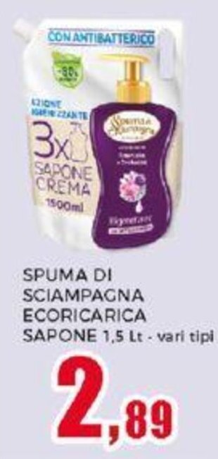 SPUMA DI SCIAMPAGNA ECORICARICA SAPONE 1,5 Lt - vari tipi