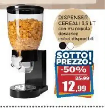 Happy Casa DISPENSER CEREALI 3,5 LT con manopola dosatrice colori disponibili offerta