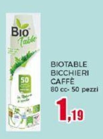 Happy Casa BIOTABLE BICCHIERI CAFFÈ 80 cc- 50 pezzi offerta