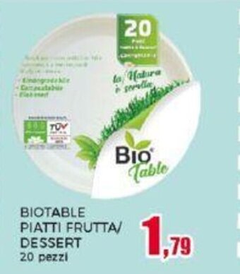 BIOTABLE PIATTI FRUTTA/ DESSERT 20 pezzi