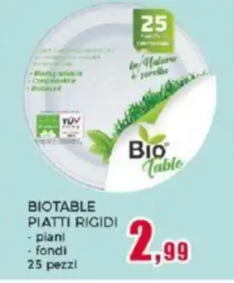 Happy Casa BIOTABLE PIATTI RIGIDI - piani - fondi 25 pezzi offerta