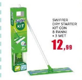 SWIFFER DRY STARTER KIT CON 8 PANNI + 3 WET