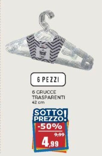 6 GRUCCE TRASPARENTI 42 cm