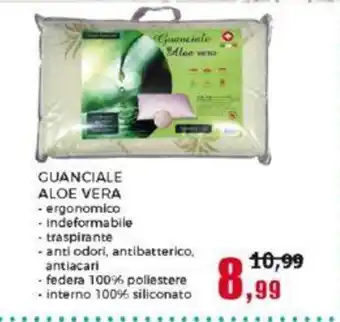 Happy Casa GUANCIALE ALOE VERA - ergonomico -indeformabile - traspirante - anti odori, antibatterico. antiacari - federa 100% poliestere offerta