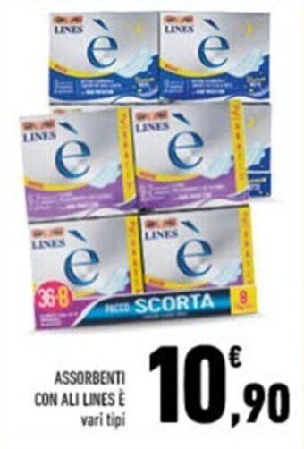 Conad ASSORBENTI CON ALI LINES È vari tipi offerta