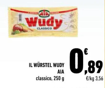 Conad IL WÜRSTEL WUDY AIA classico, 250 g offerta