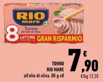 Conad TONNO RIO MARE all'olio di oliva, 80 g x8 offerta