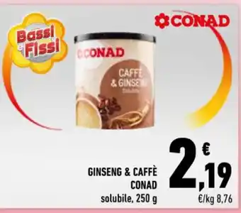 Conad GINSENG & CAFFÈ CONAD solubile, 250 g offerta
