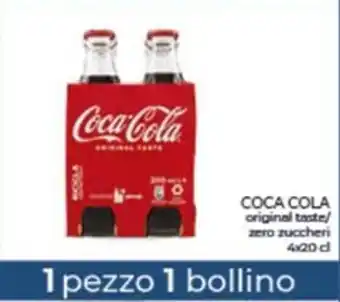 Conad COCA COLA original taste/ zero zuccheri 4x20 cl offerta