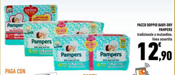 Conad PACCO DOPPIO BABY-DRY PAMPERS tradizionale o mutandino, linea assortita offerta