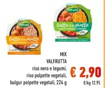 Conad MIX VALFRUTTA riso nero e legumi, riso polpette vegetali, bulgur polpette vegetali, 224 g offerta