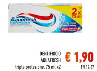 Conad DENTIFRICIO AQUAFRESH tripla protezione, 75 ml x2 offerta