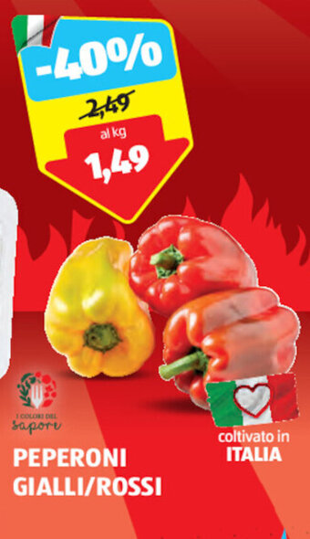 ALDI PEPERONI GIALLI/ROSSI offerta