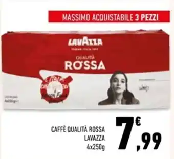 Conad Superstore CAFFÈ QUALITÀ ROSSA LAVAZZA 4x250g offerta