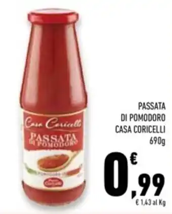 Conad Superstore PASSATA DI POMODORO CASA CORICELLI 690g offerta