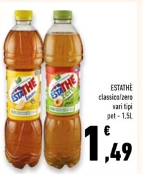 Offerta ESTATHÈ classico/zero vari tipi pet - 1,5L nel volantino di ...