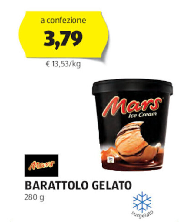 Mars Ice Cream BARATTOLO GELATO 280 g offerta di ALDI