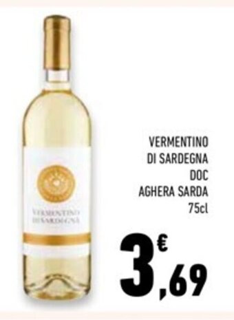 Conad Superstore VERMENTINO DI SARDEGNA DOC AGHERA SARDA 75cl offerta