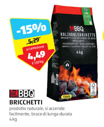 ALDI BBQ BRICCHETTI 4 kg offerta