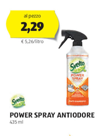 ALDI Svelto POWER SPRAY ANTIODORE 435 ml offerta