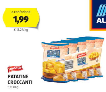 ALDI Snack Fun PATATINE CROCCANTI 5x30 g offerta