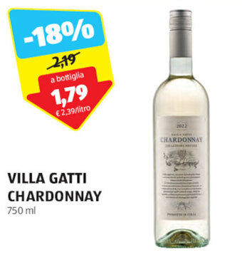 ALDI VILLA GATTI CHARDONNAY 750 ml offerta