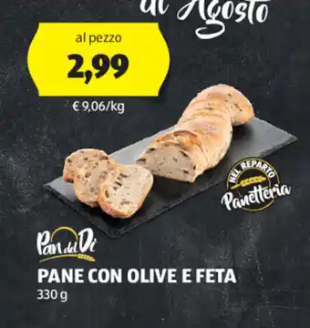 ALDI Pan del Di PANE CON OLIVE E FETA 330 g offerta