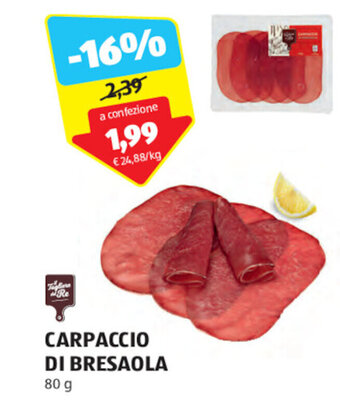 ALDI CARPACCIO DI BRESAOLA 80 g offerta