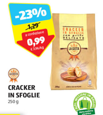ALDI LA CESTA CRACKER IN SFOGLIE 250 g offerta