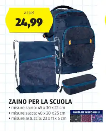 ALDI ZAINO PER LA SCUOLA offerta