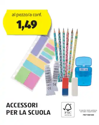 ALDI ACCESSORI PER LA SCUOLA offerta