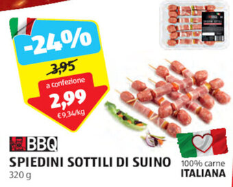 ALDI BBQ SPIEDINI SOTTILI DI SUINO 320 g offerta