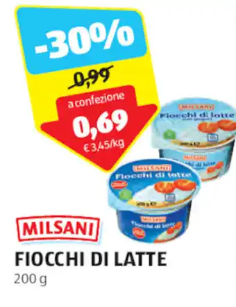 ALDI MILSANI FIOCCHI DI LATTE 200 g offerta