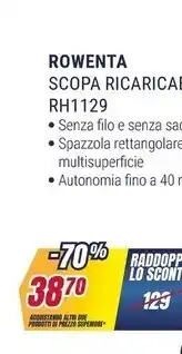 Trony Rowenta scopa ricaricabile rh1129 offerta