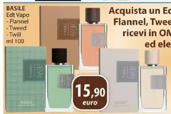 Acqua & Sapone BASILE Edt Vapo - Flannel - Tweed -Twill ml 100 offerta