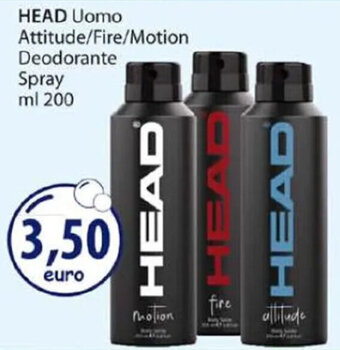 Acqua & Sapone HEAD Uomo Attitude/Fire/Motion Deodorante Spray ml 200 offerta