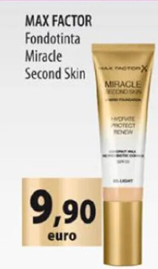 Acqua & Sapone MAX FACTOR Fondotinta Miracle Second Skin offerta