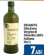 C+C Cash and Carry Desantis olio extra vergine di oliva bio 100 % italiano offerta