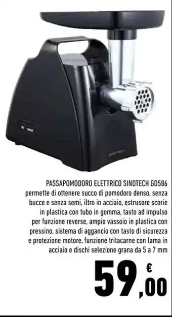 Conad Superstore PASSAPOMODORO ELETTRICO SINOTECH GD586 offerta