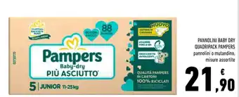 Conad Superstore PANNOLINI BABY DRY QUADRIPACK PAMPERS offerta