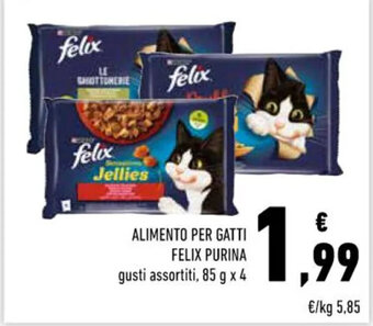 Conad Superstore ALIMENTO PER GATTI FELIX PURINA gusti assortiti, 85 g x 4 offerta