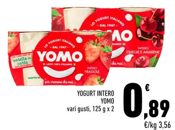 YOGURT INTERO YOMO vari gusti, 125 g x 2