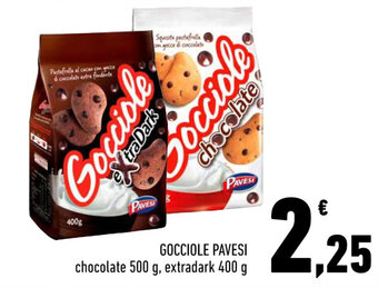 Conad Margherita GOCCIOLE PAVESI chocolate 500 g, extradark 400 g offerta