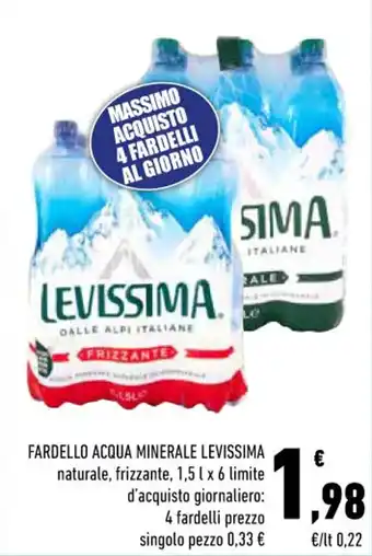 Conad Margherita FARDELLO ACQUA MINERALE LEVISSIMA naturale, frizzante, 1,5 l x 6 limite offerta