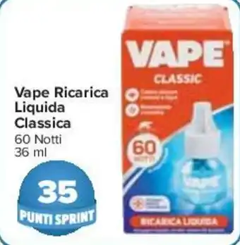Carrefour Vape Ricarica Liquida Classica 60 Notti 36 ml offerta